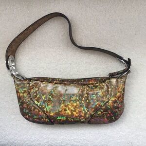 By Far Bronze Holographic Mini Amira Shoulder Bag